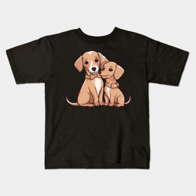 Golden Dachshund Kids T-Shirt by animegirlnft